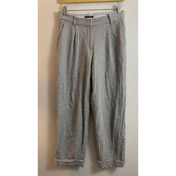 Massimo Dutti Pants - Massimo Dutti Houndstooth Wool Blend Pants Trousers Size US 4 Rolled Cuff Fitted